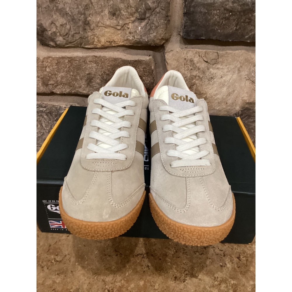 Gola Elan Trainer Bone Light Caramel Terracotta Suede Sneakers Size Womens 8 New - Picture 5 of 8
